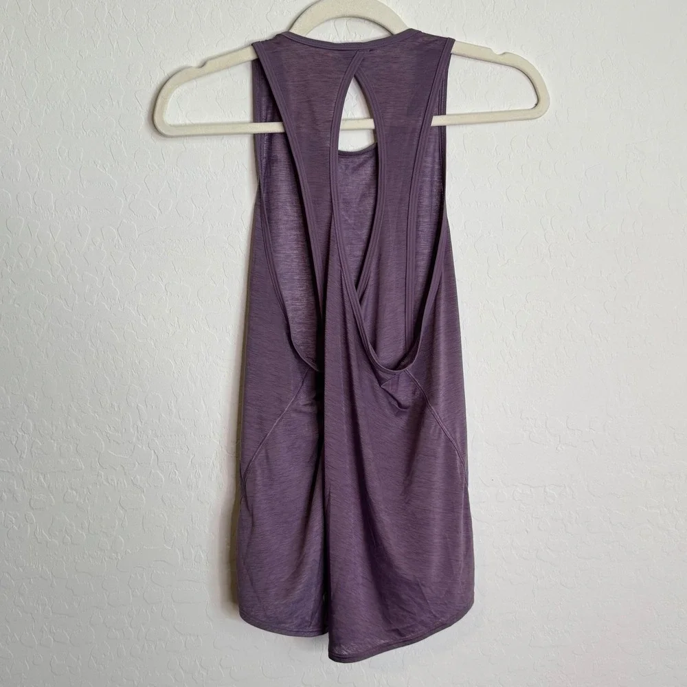Lululemon All‎ Tied Up Tank Top Purple Open Back Keyhole Yoga Workout Running